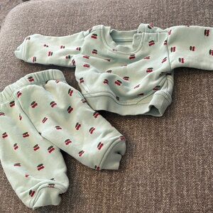 Mint Green Baby Sweater and Pants Set